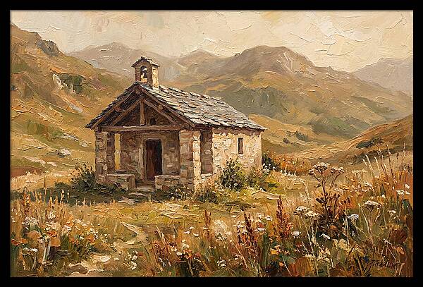 Tiny Stone Chapel In The Mountains