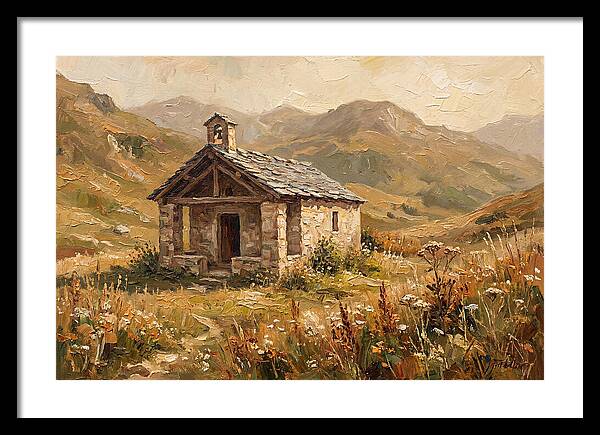 Tiny Stone Chapel In The Mountains