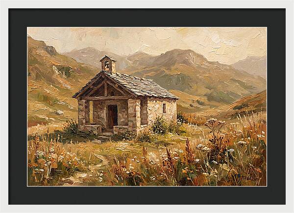 Tiny Stone Chapel In The Mountains