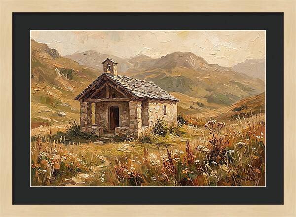 Tiny Stone Chapel In The Mountains