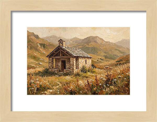 Tiny Stone Chapel In The Mountains