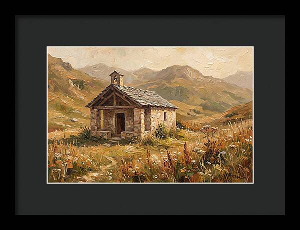 Tiny Stone Chapel In The Mountains