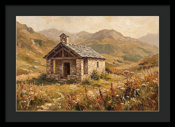 Tiny Stone Chapel In The Mountains