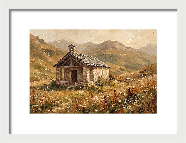 Tiny Stone Chapel In The Mountains