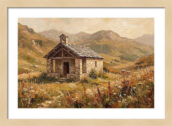 Tiny Stone Chapel In The Mountains