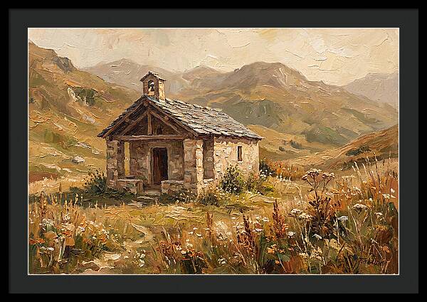 Tiny Stone Chapel In The Mountains