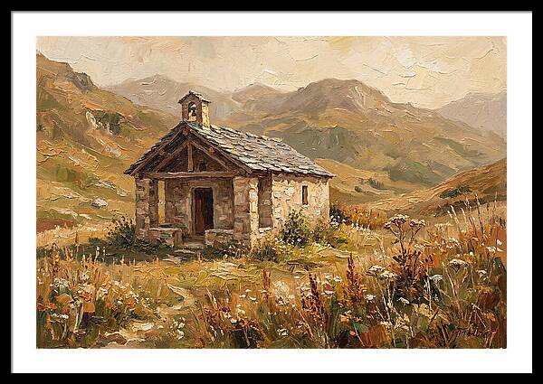 Tiny Stone Chapel In The Mountains