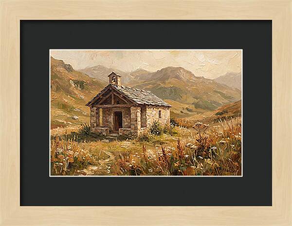 Tiny Stone Chapel In The Mountains