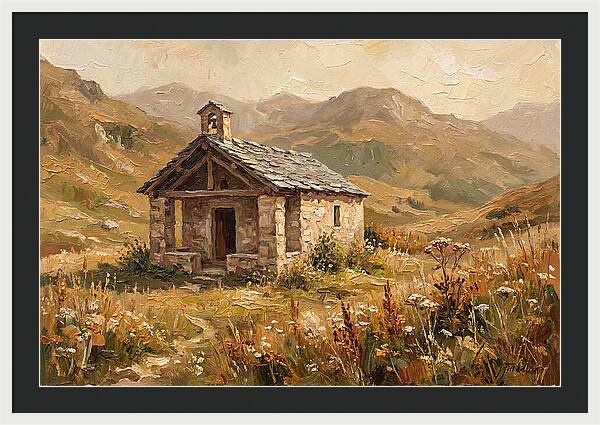 Tiny Stone Chapel In The Mountains