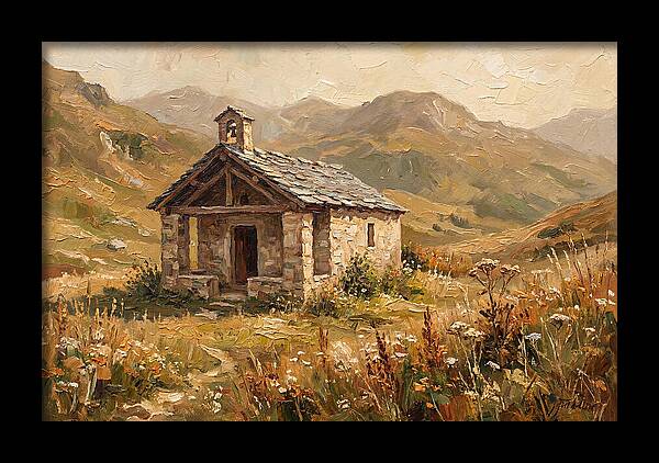 Tiny Stone Chapel In The Mountains