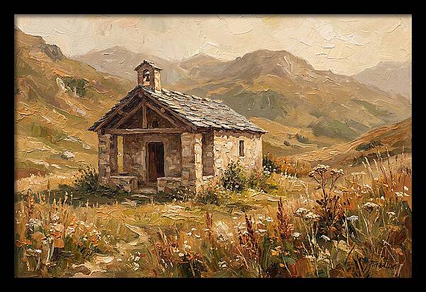 Tiny Stone Chapel In The Mountains