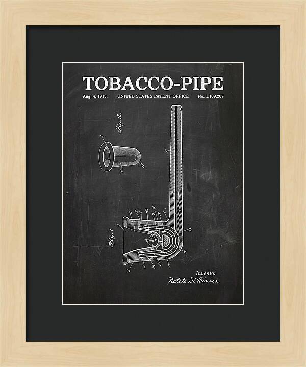 Tobacco Pipe Chalkboard Patent Us1109207a