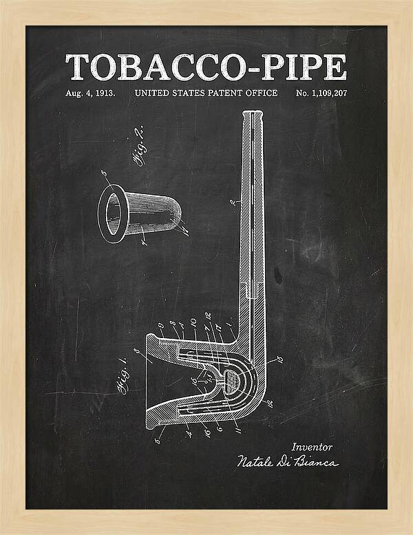 Tobacco Pipe Chalkboard Patent Us1109207a