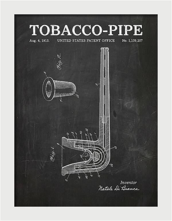 Tobacco Pipe Chalkboard Patent Us1109207a