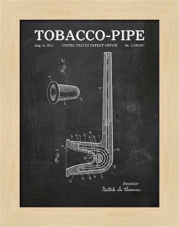 Tobacco Pipe Chalkboard Patent Us1109207a