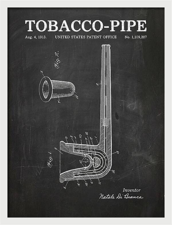 Tobacco Pipe Chalkboard Patent Us1109207a
