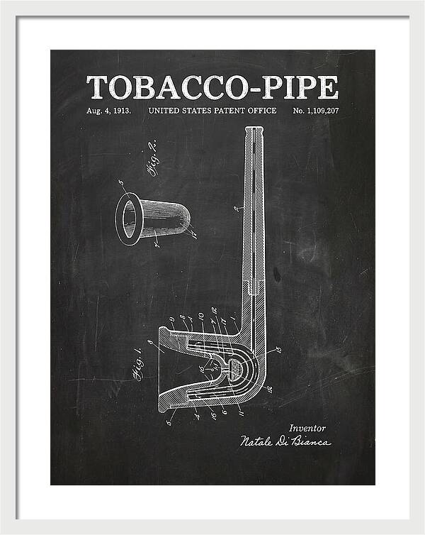 Tobacco Pipe Chalkboard Patent Us1109207a