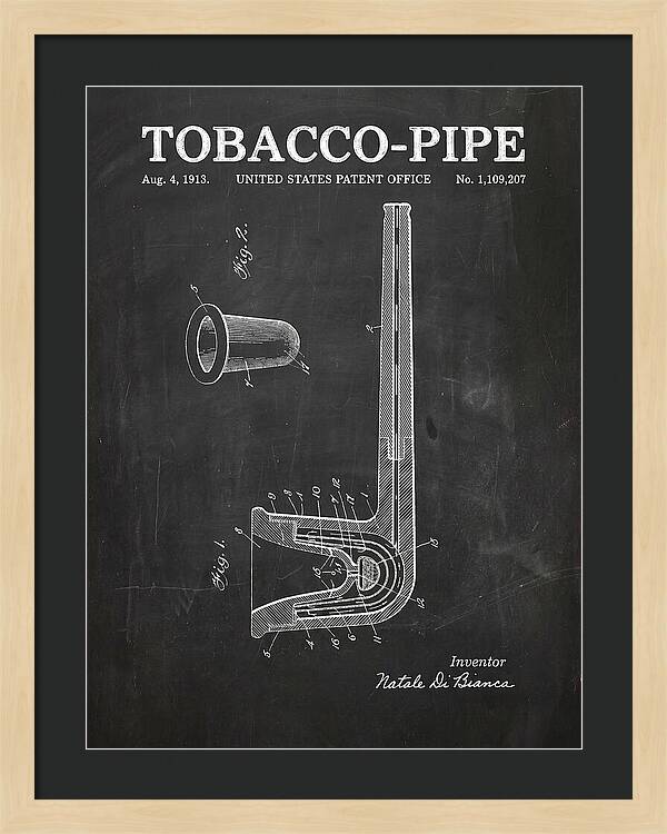 Tobacco Pipe Chalkboard Patent Us1109207a