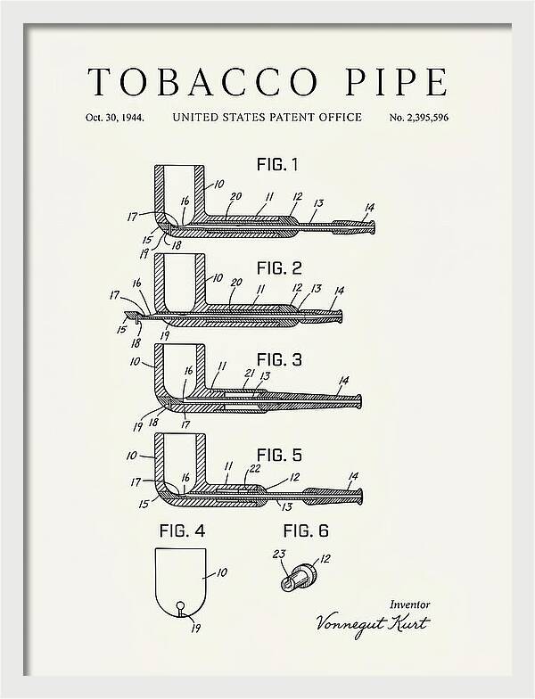 Tobacco Pipe Minimalist Patent Us2395596a