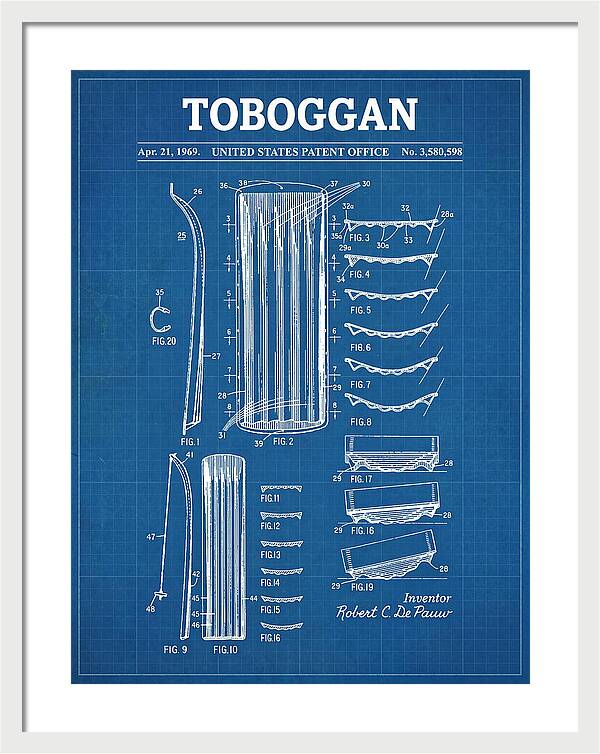 Toboggan Blueprint Patent Us3580598a