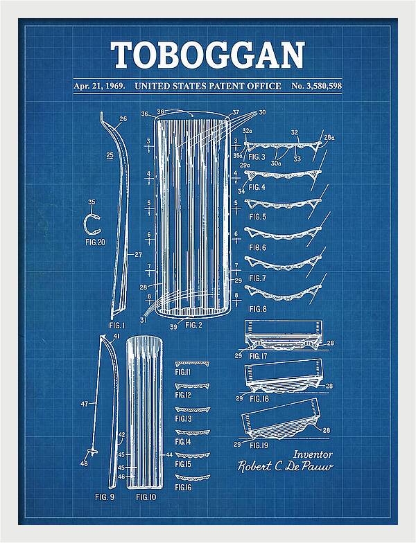 Toboggan Blueprint Patent Us3580598a