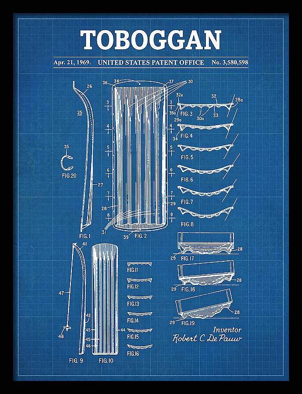 Toboggan Blueprint Patent Us3580598a