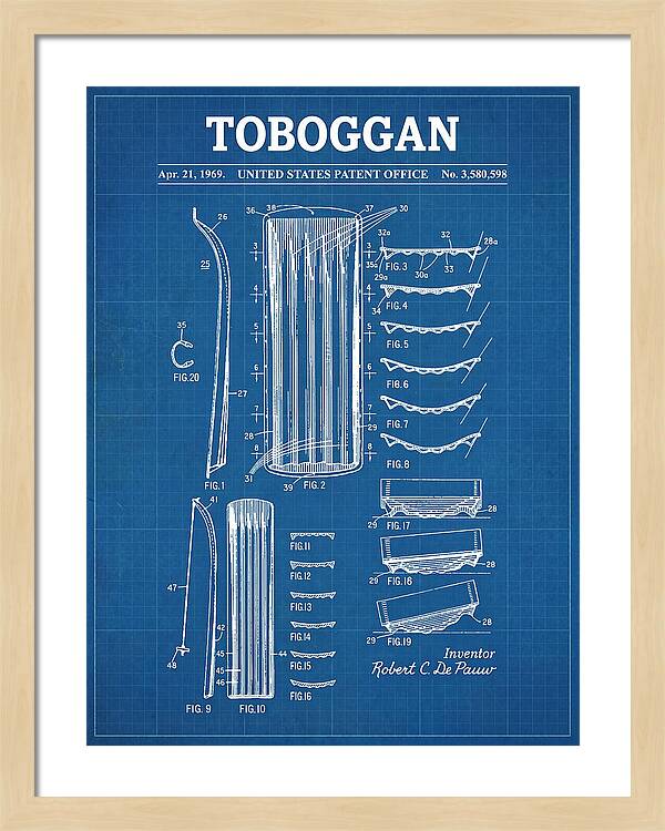 Toboggan Blueprint Patent Us3580598a