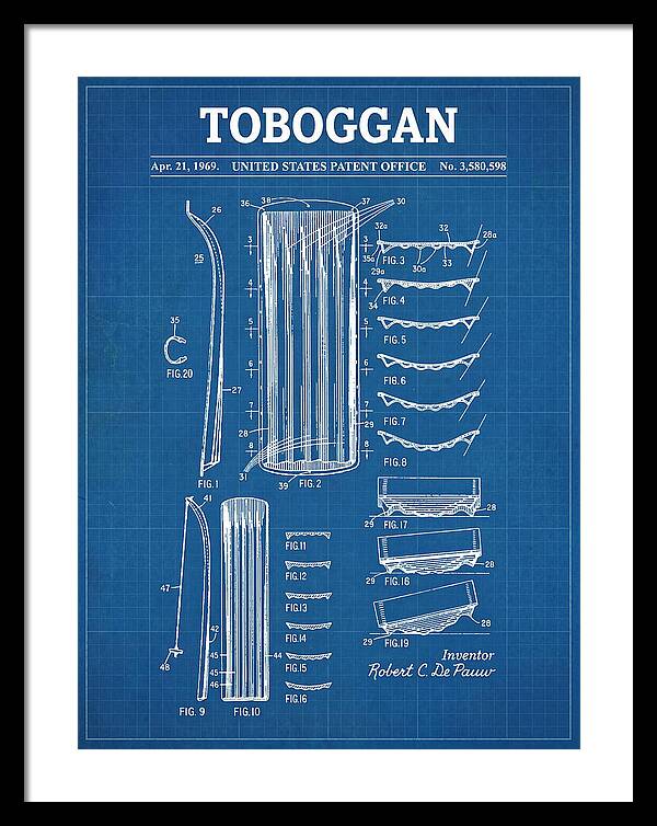 Toboggan Blueprint Patent Us3580598a