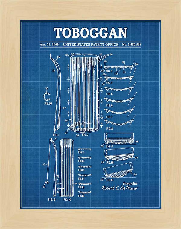 Toboggan Blueprint Patent Us3580598a