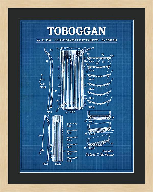 Toboggan Blueprint Patent Us3580598a