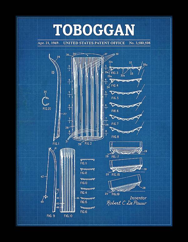 Toboggan Blueprint Patent Us3580598a