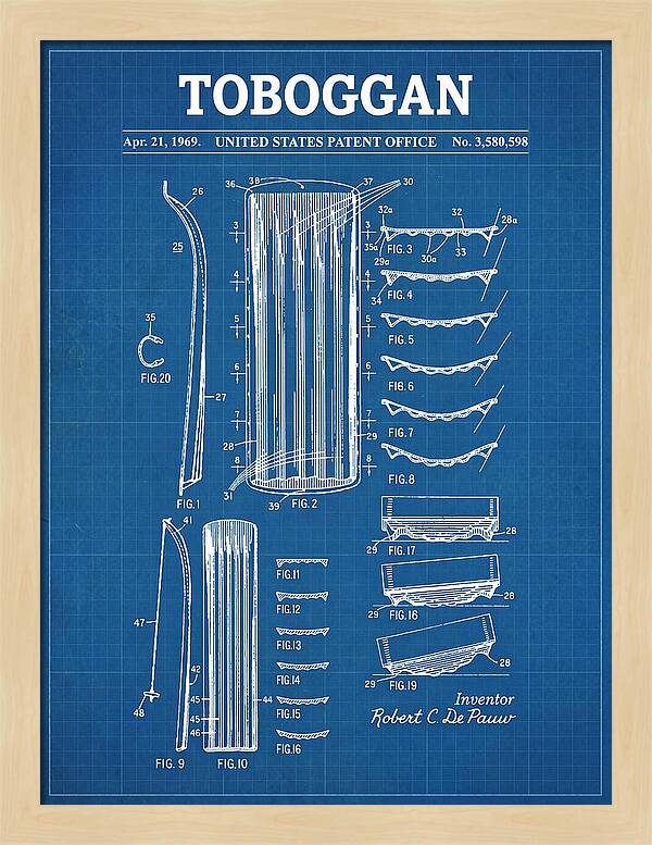 Toboggan Blueprint Patent Us3580598a