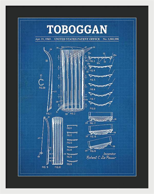 Toboggan Blueprint Patent Us3580598a