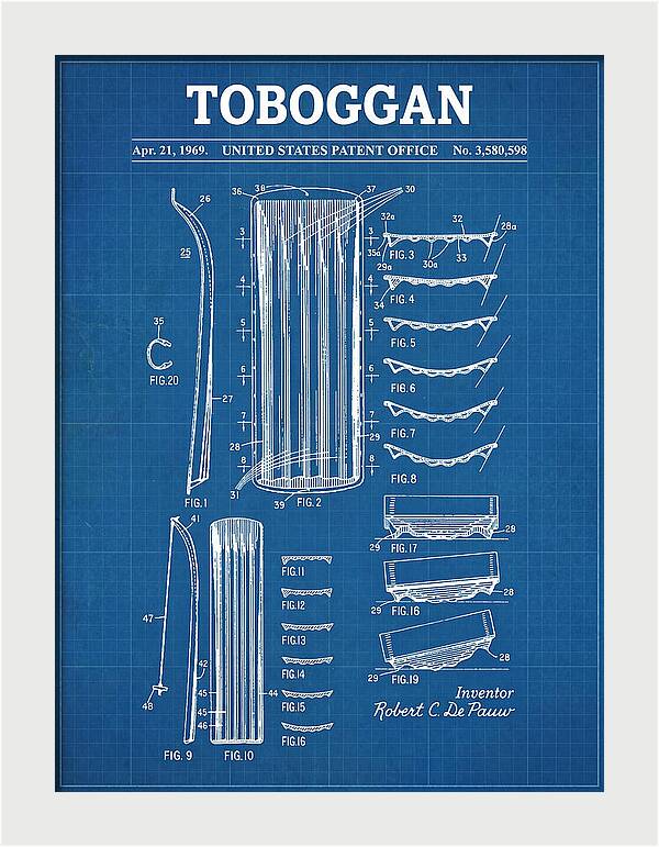 Toboggan Blueprint Patent Us3580598a