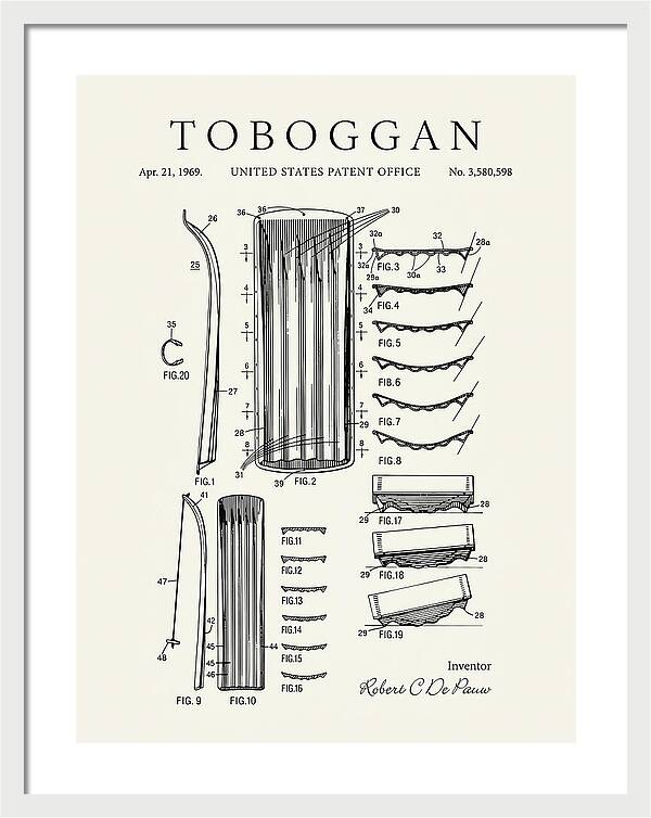 Toboggan Minimalist Patent Us3580598a