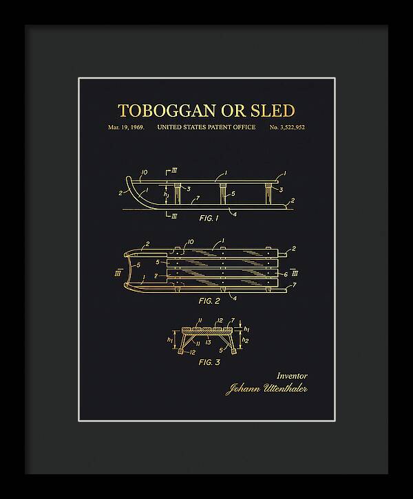 Toboggan Or Sled Gold Patent Us3522952a