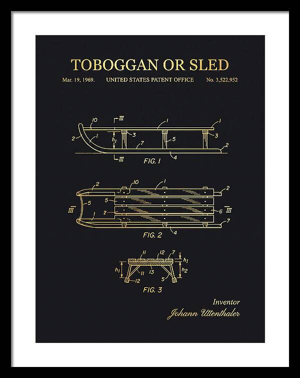 Toboggan Or Sled Gold Patent Us3522952a