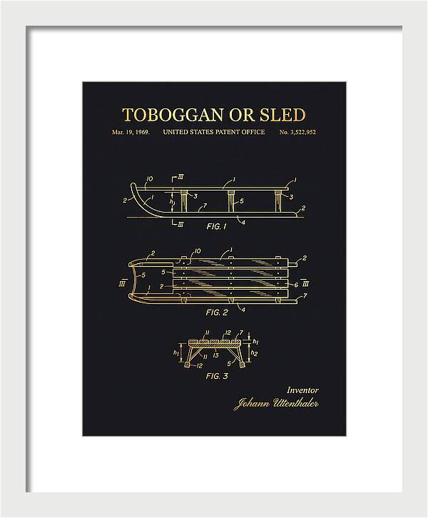 Toboggan Or Sled Gold Patent Us3522952a