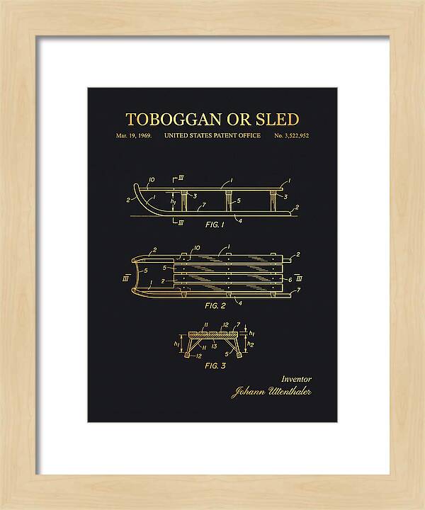 Toboggan Or Sled Gold Patent Us3522952a