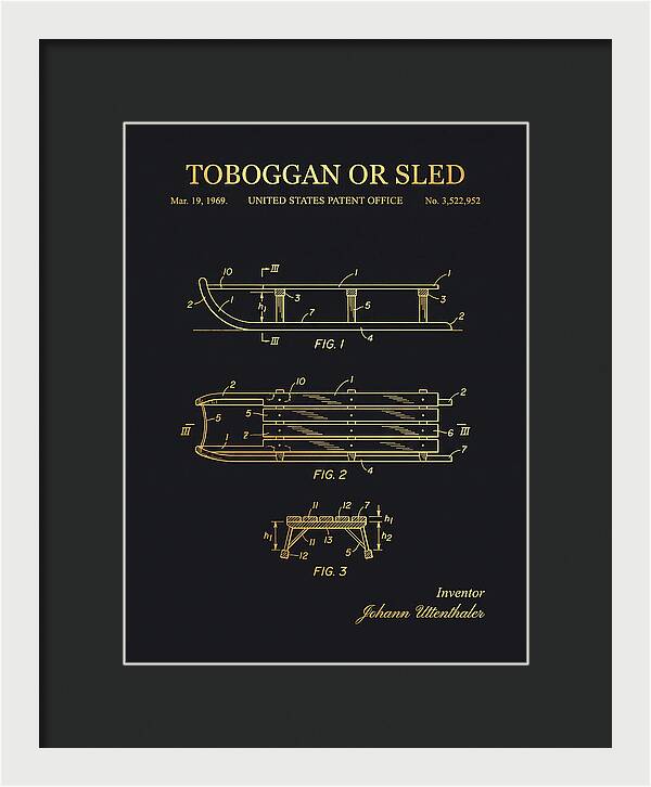 Toboggan Or Sled Gold Patent Us3522952a