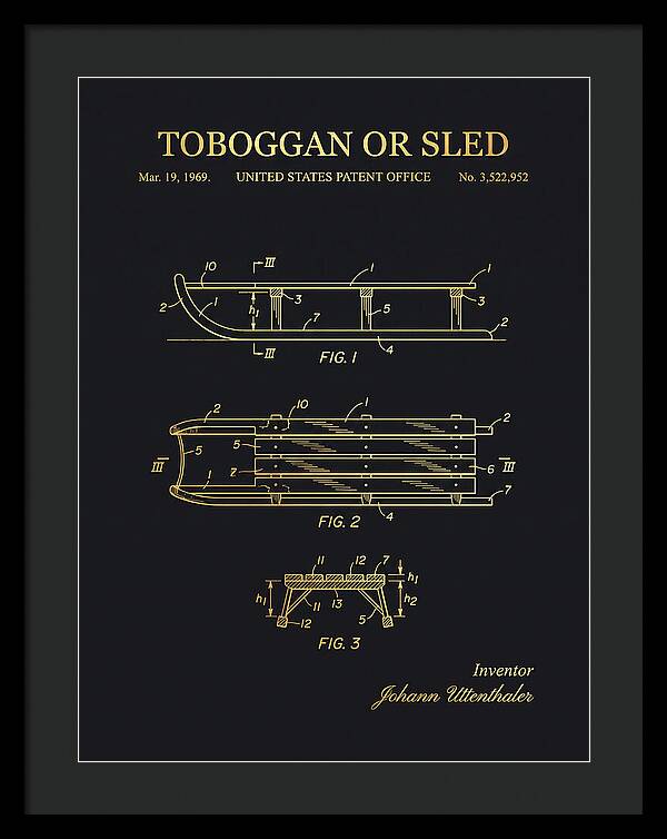 Toboggan Or Sled Gold Patent Us3522952a