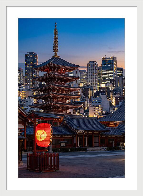 Tokyo Sensoji Temple At Dusk