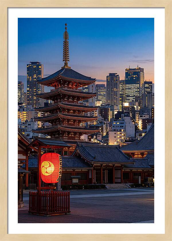 Tokyo Sensoji Temple At Dusk
