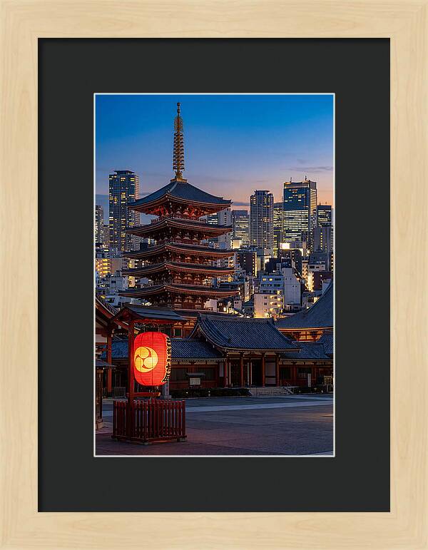Tokyo Sensoji Temple At Dusk