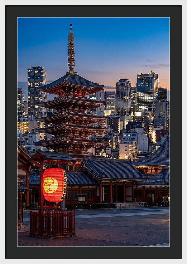 Tokyo Sensoji Temple At Dusk