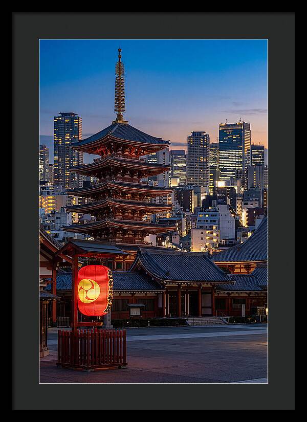 Tokyo Sensoji Temple At Dusk