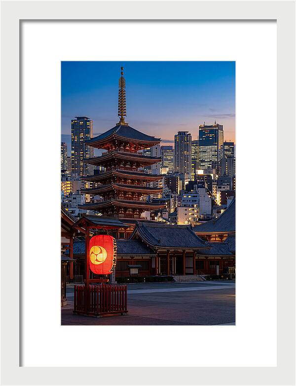Tokyo Sensoji Temple At Dusk