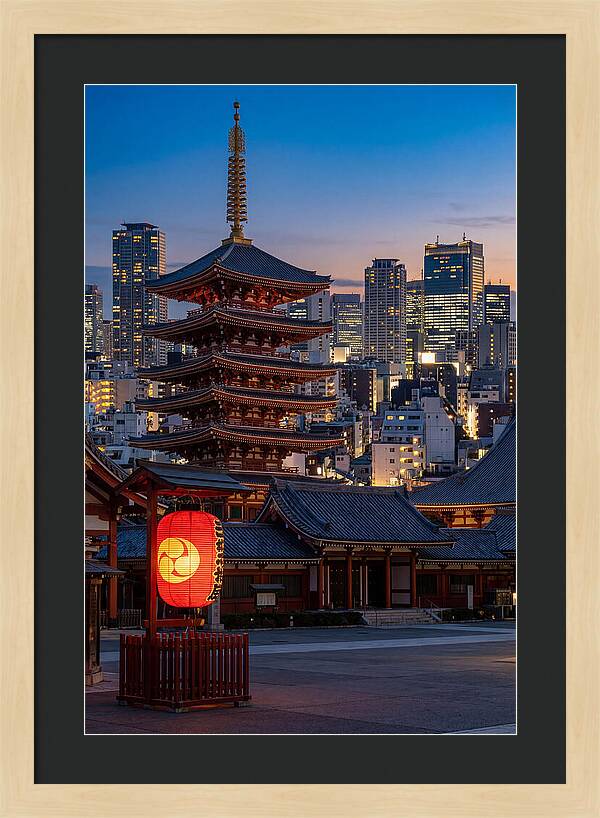 Tokyo Sensoji Temple At Dusk