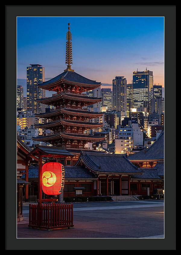 Tokyo Sensoji Temple At Dusk