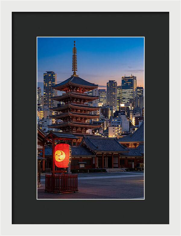 Tokyo Sensoji Temple At Dusk